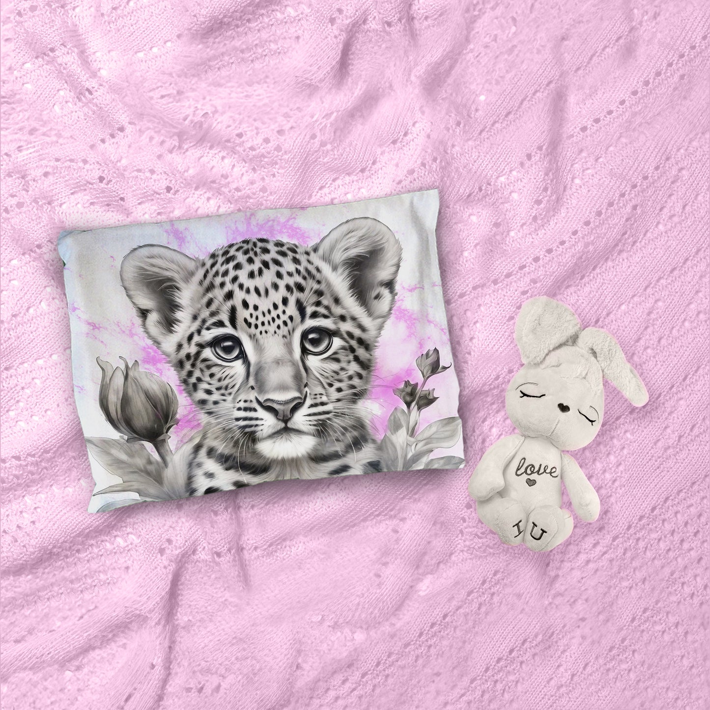 Pink Baby Leopard By Nathan Pieterse Cot Duvet Set