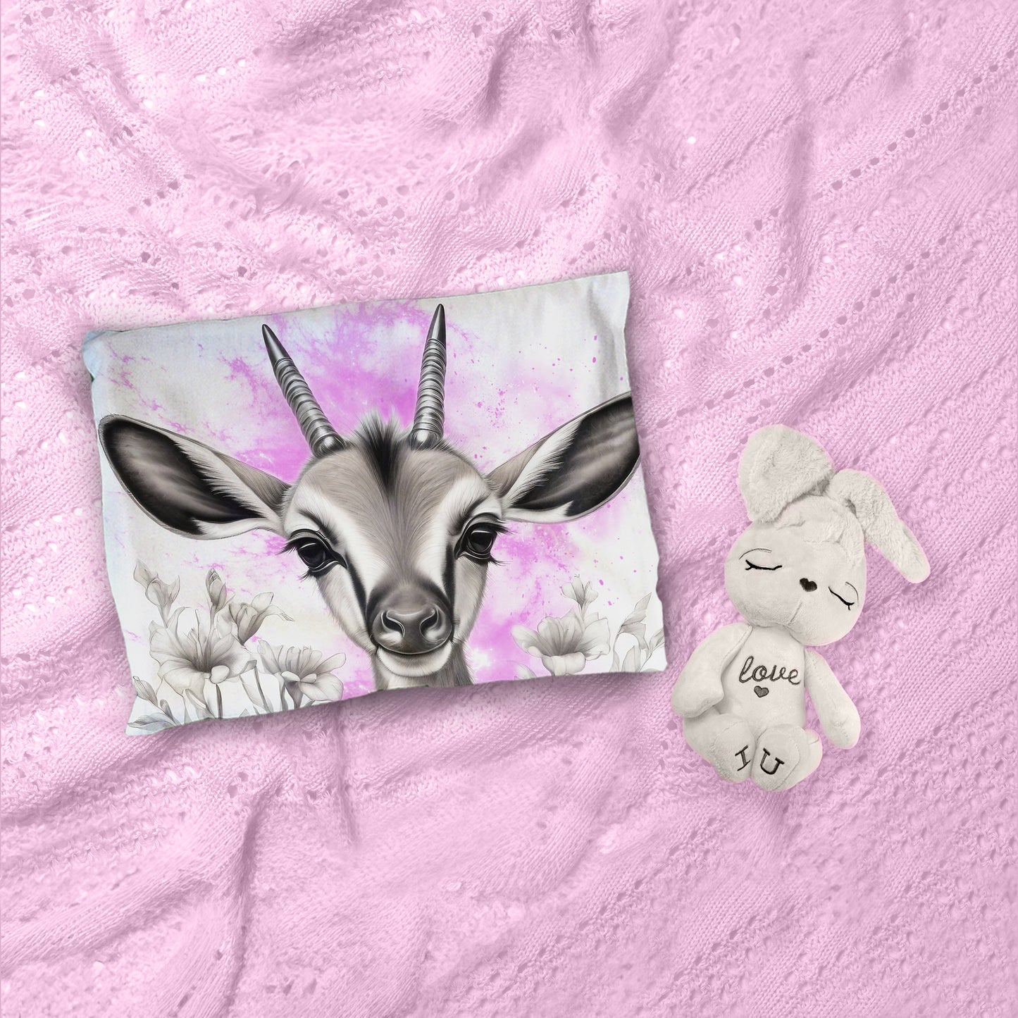 Pink Baby Springbok By Nathan Pieterse Cot Duvet Set