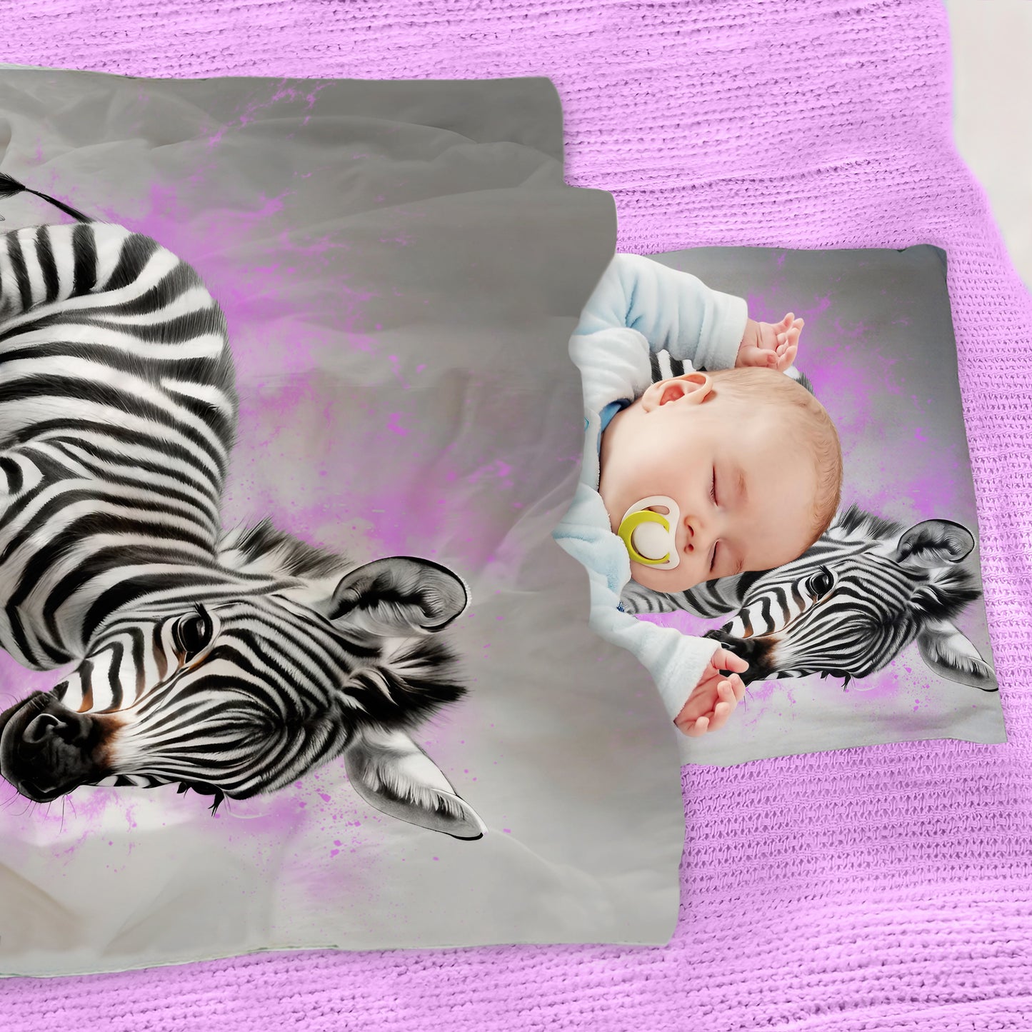 Pink Baby Zebra By Nathan Pieterse Cot Duvet Set