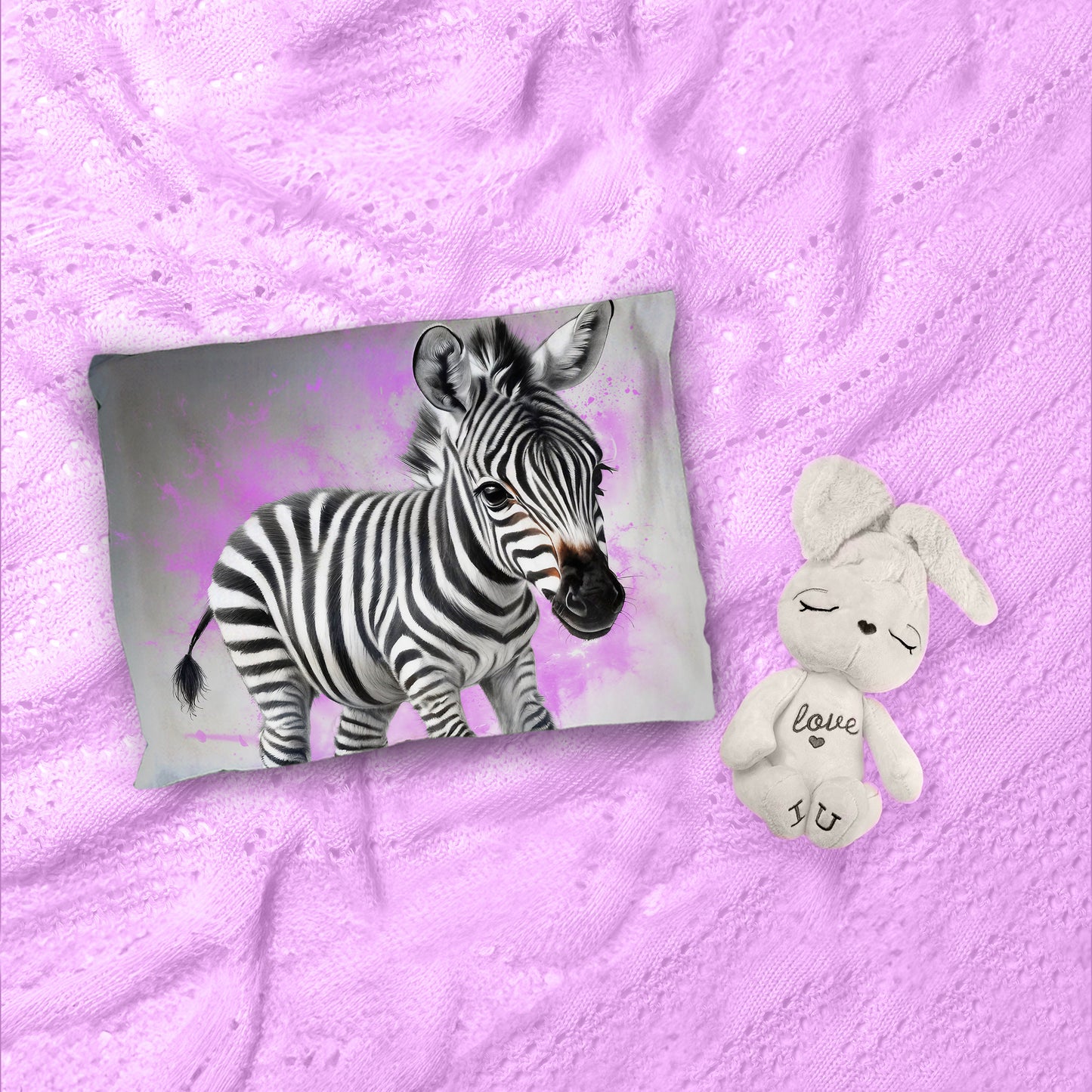 Pink Baby Zebra By Nathan Pieterse Cot Duvet Set