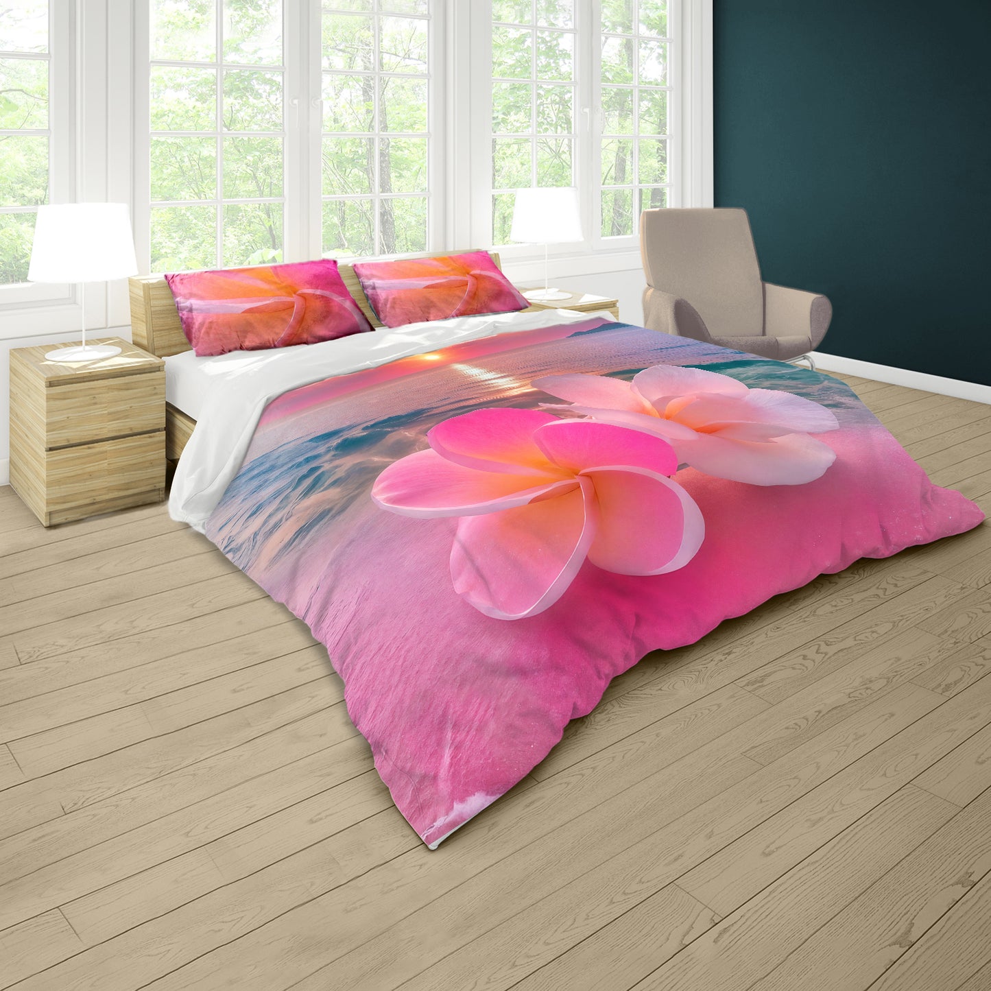 Pink Beach Blossom Dream Duvet Cover Set