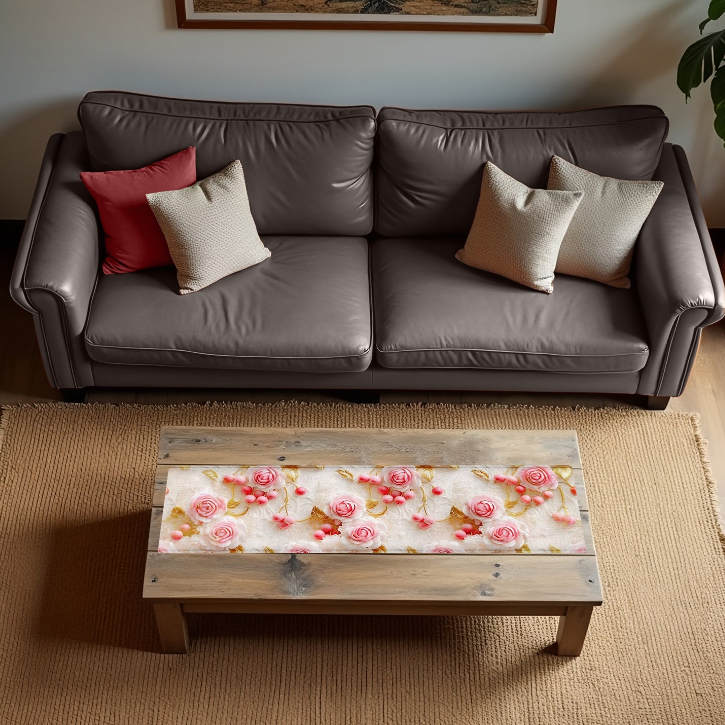 Pink Berries In Bloom 160cm Table Runner
