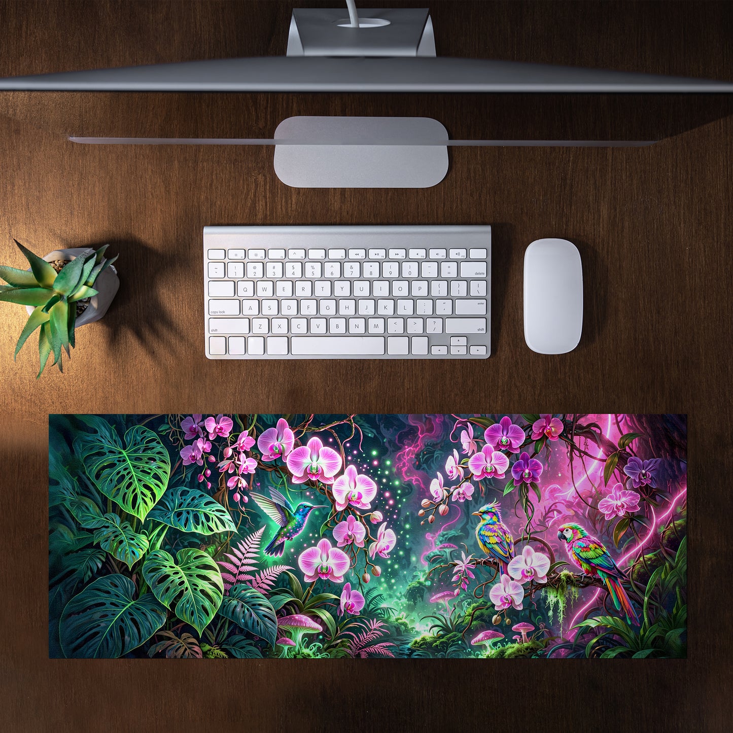 Pink Blossoms Desk Pad