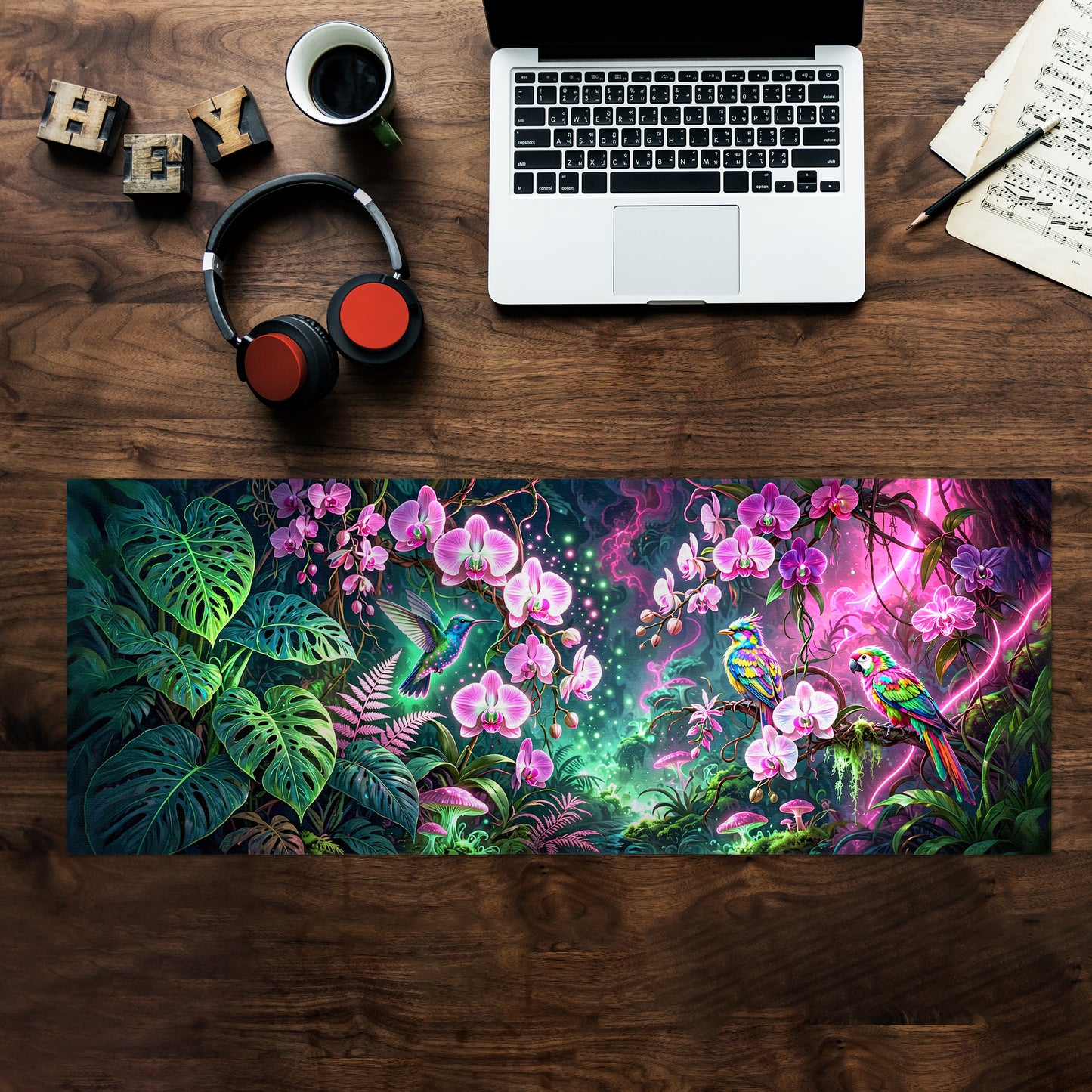 Pink Blossoms Desk Pad