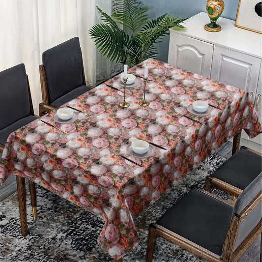 Pink Blush Peony Rectangle Tablecloth