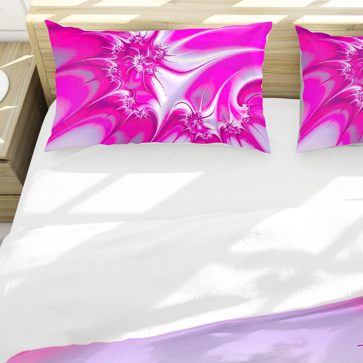 Pink Blush Spiral Duvet Cover Set