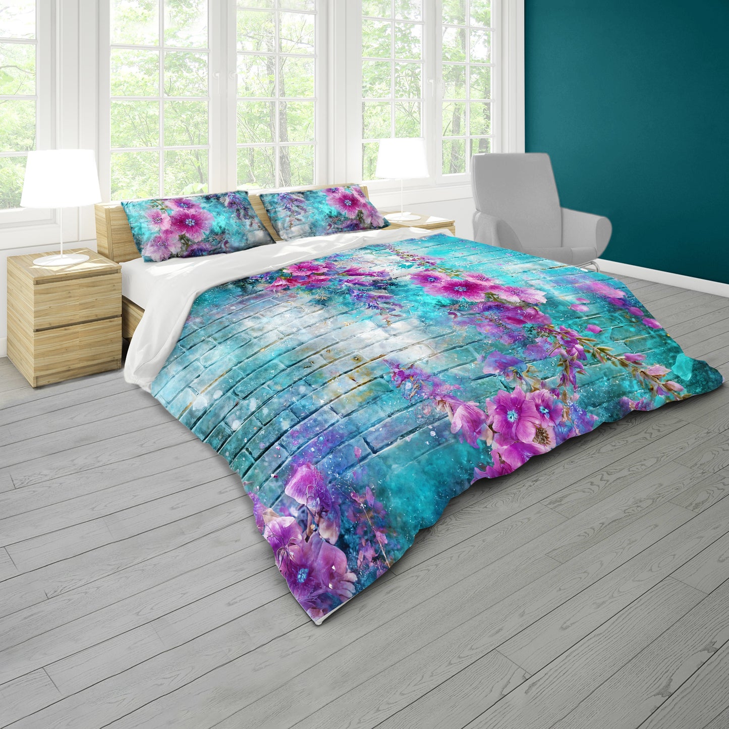 Pink Bougaivilla Duvet Cover Set