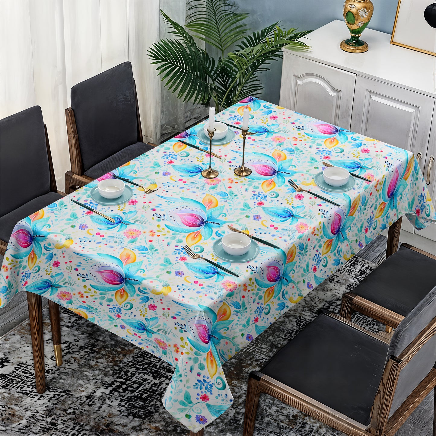Pink Buds Rectangle Tablecloth