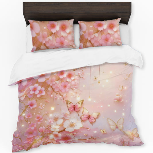 Pink Butterfly Harmony Duvet Cover Set