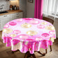 Pink Christmas Round Tablecloth