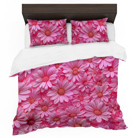 Pink Daisies Duvet Cover Set