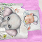 Pink Elephant Cot Duvet Set