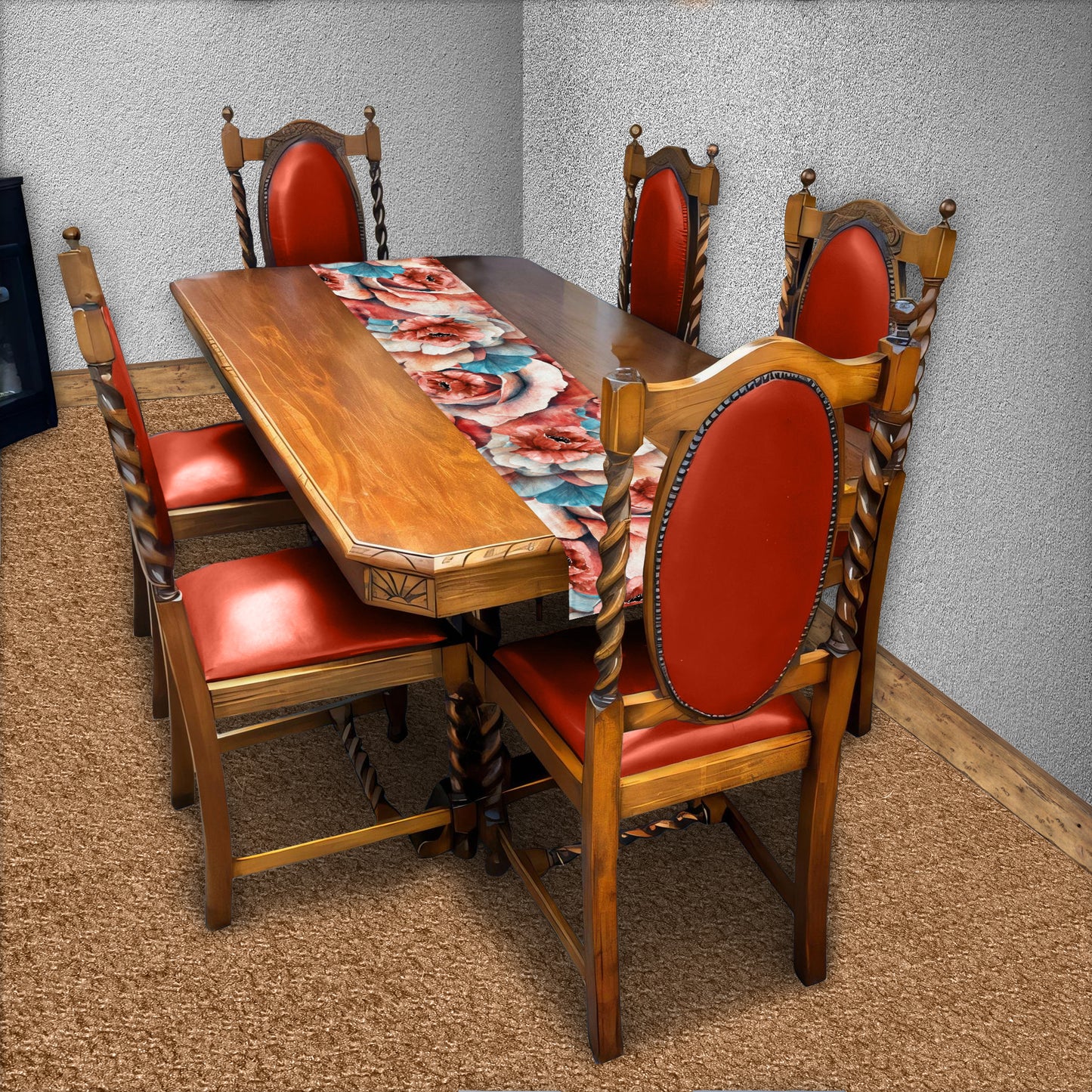 Pink Floral Bloom Table Runner by Mark van Vuuren