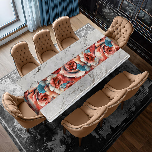 Pink Floral Bloom Table Runner by Mark van Vuuren