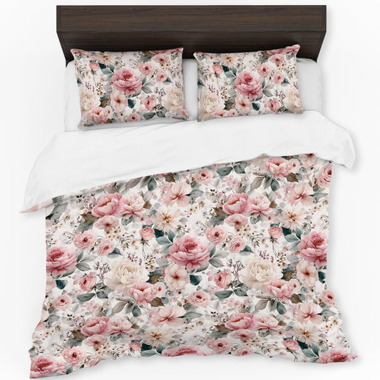 Pink Floral Duvet Cover Set by Mark van Vuuren