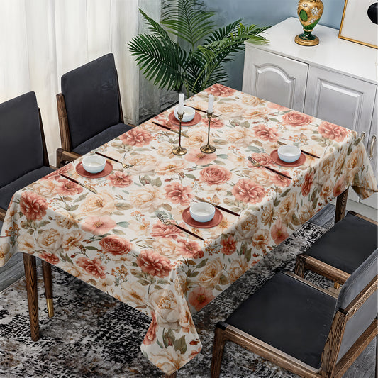 Pink Floral Rectangle Tablecloth by Mark van Vuuren