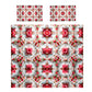 Pink Flower Tiles Duvet Cover Set