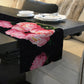 Pink Flowers on Black Table Runner By Mark van Vuuren