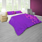 Pink Flowers on Purple Duvet Cover Set