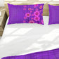 Pink Flowers on Purple Duvet Cover Set