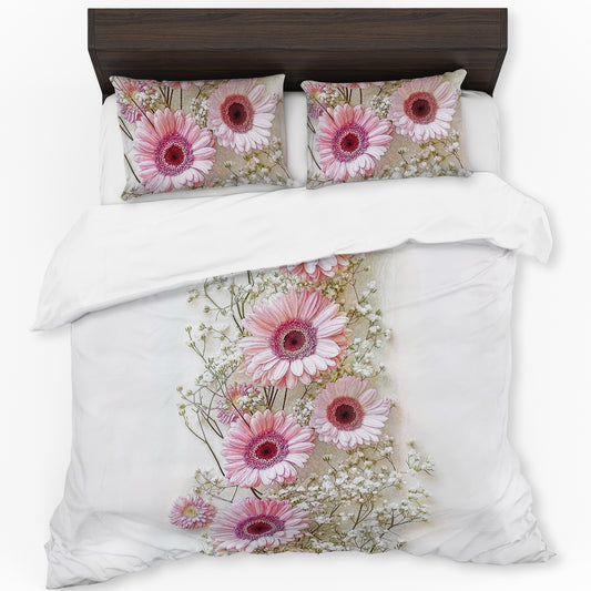 Pink Gerbera Daisies Duvet Cover Set