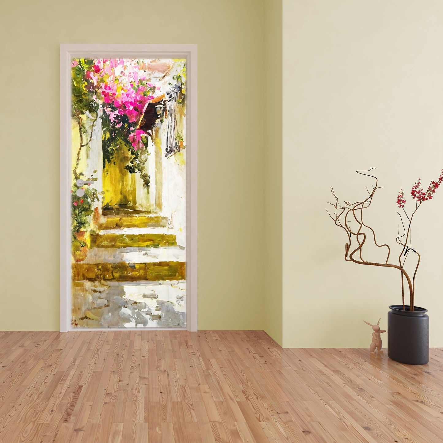 Pink Hanging Flowers Door Decoupage
