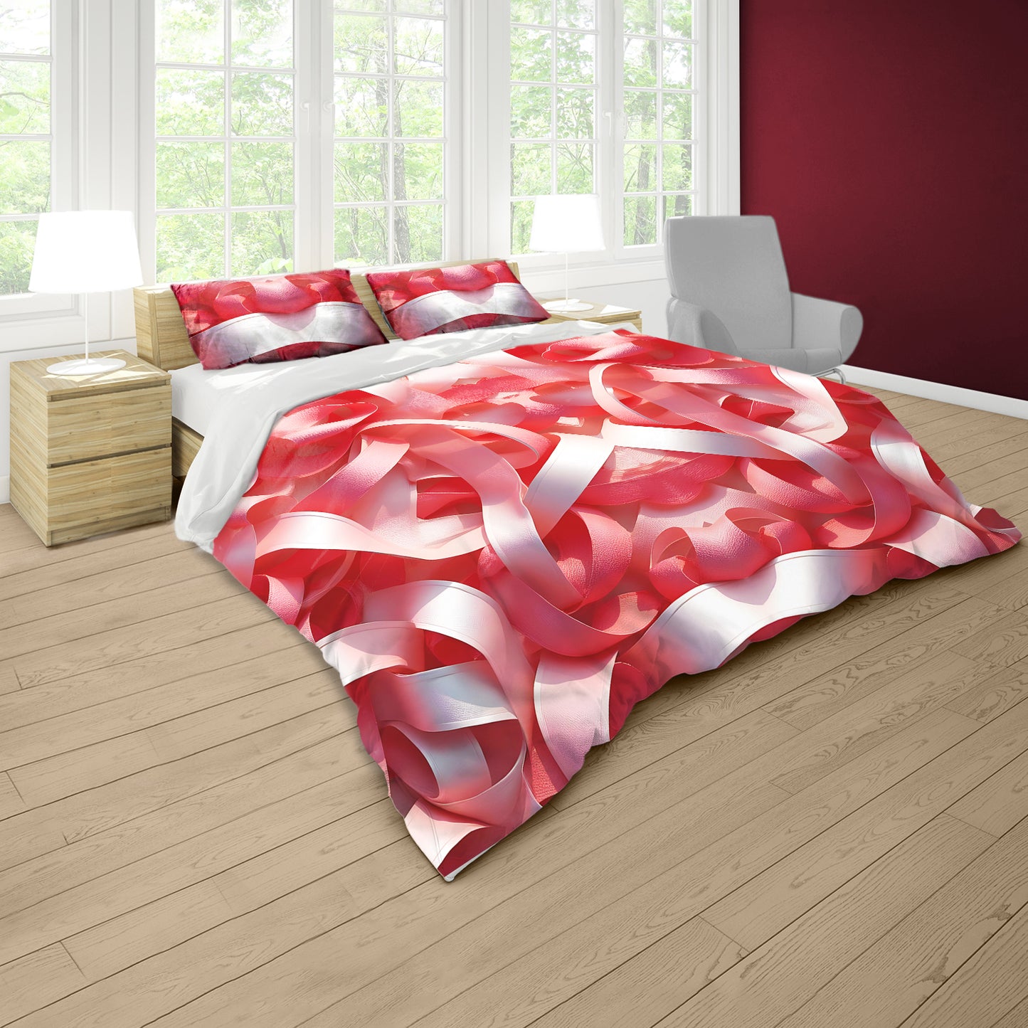 Pink Infinite Loop Duvet Cover Set