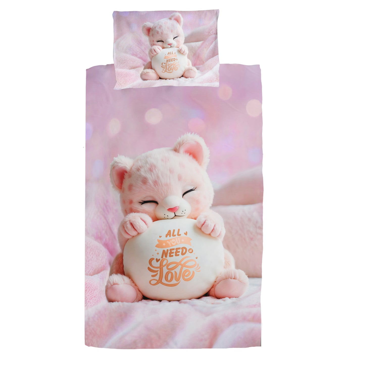 Pink Leopard Cub Cot Set