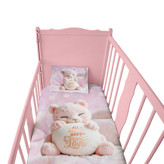 Pink Leopard Cub Cot Set