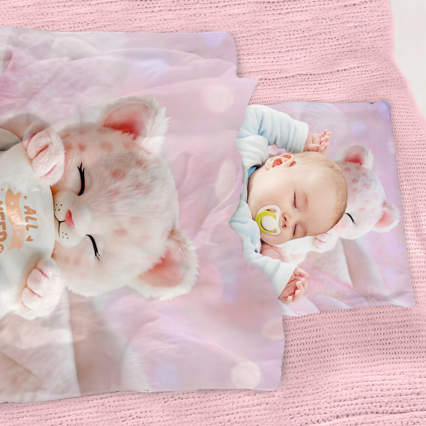 Pink Leopard Cub Cot Set