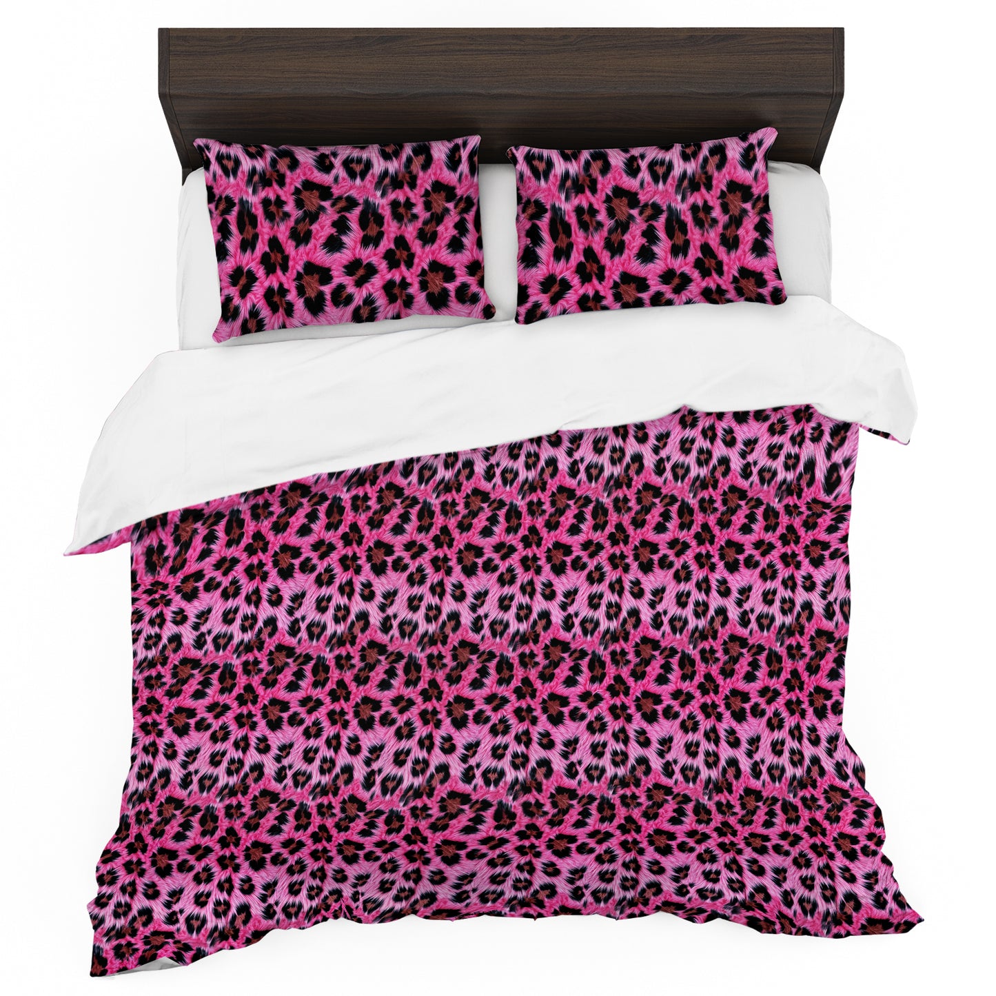 Pink Leopard Fur Duvet Cover Set