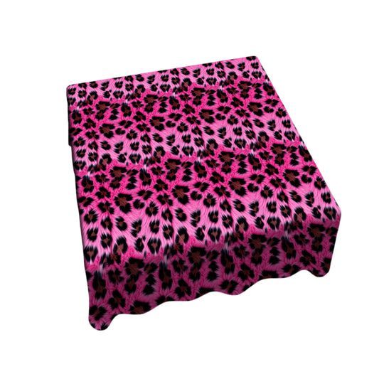 Pink Leopard Fur Square Tablecloth