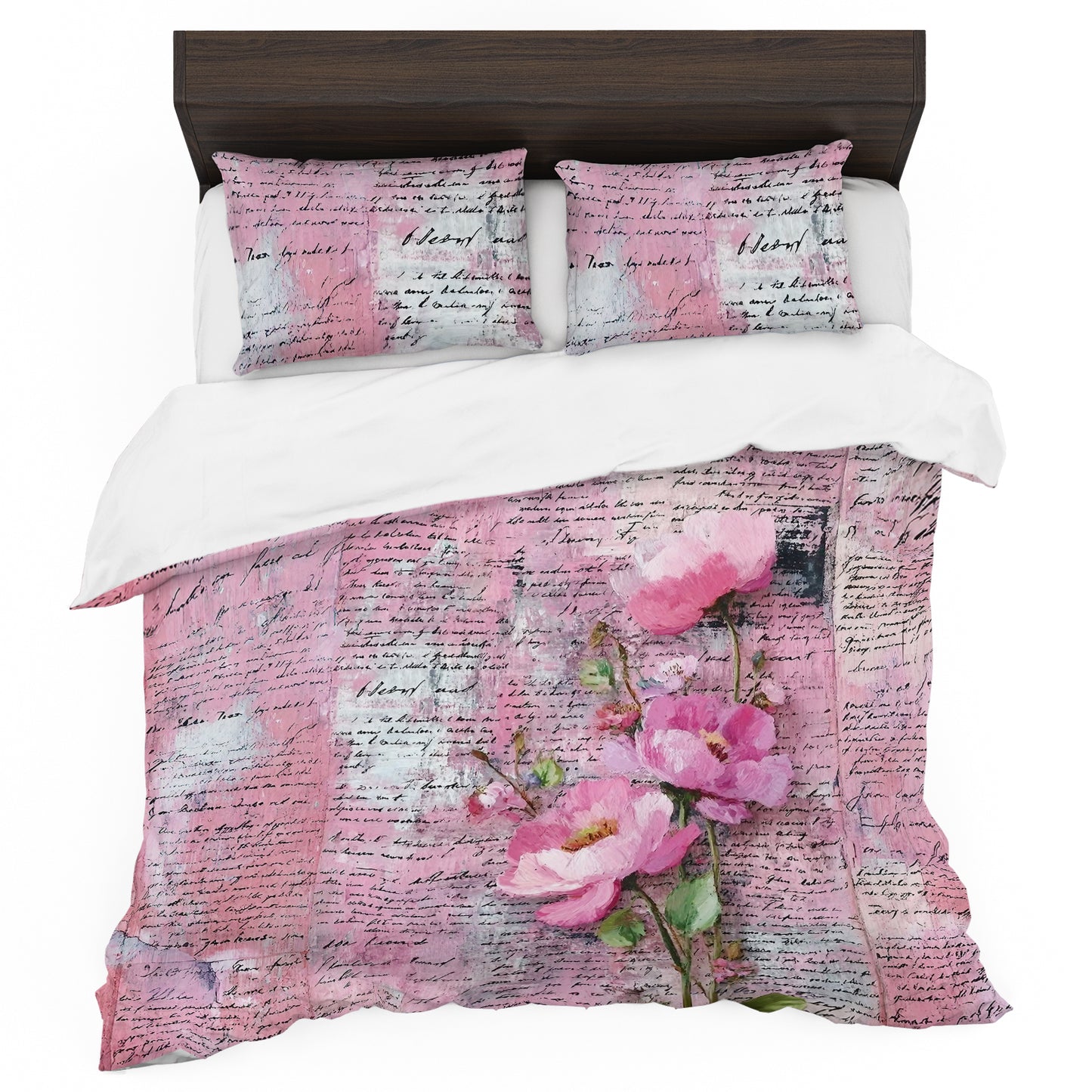 Pink Letter Duvet Cover Set
