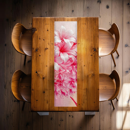 Pink Lilies 160cm Table Runner
