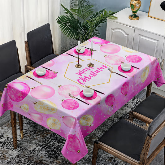 Pink Merry Christmas Rectangle Tablecloth