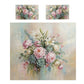 Pink Painted Peony & Succulents Duvet Cover Set