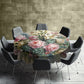 Pink Painted Peony & Succulents Round Tablecloth