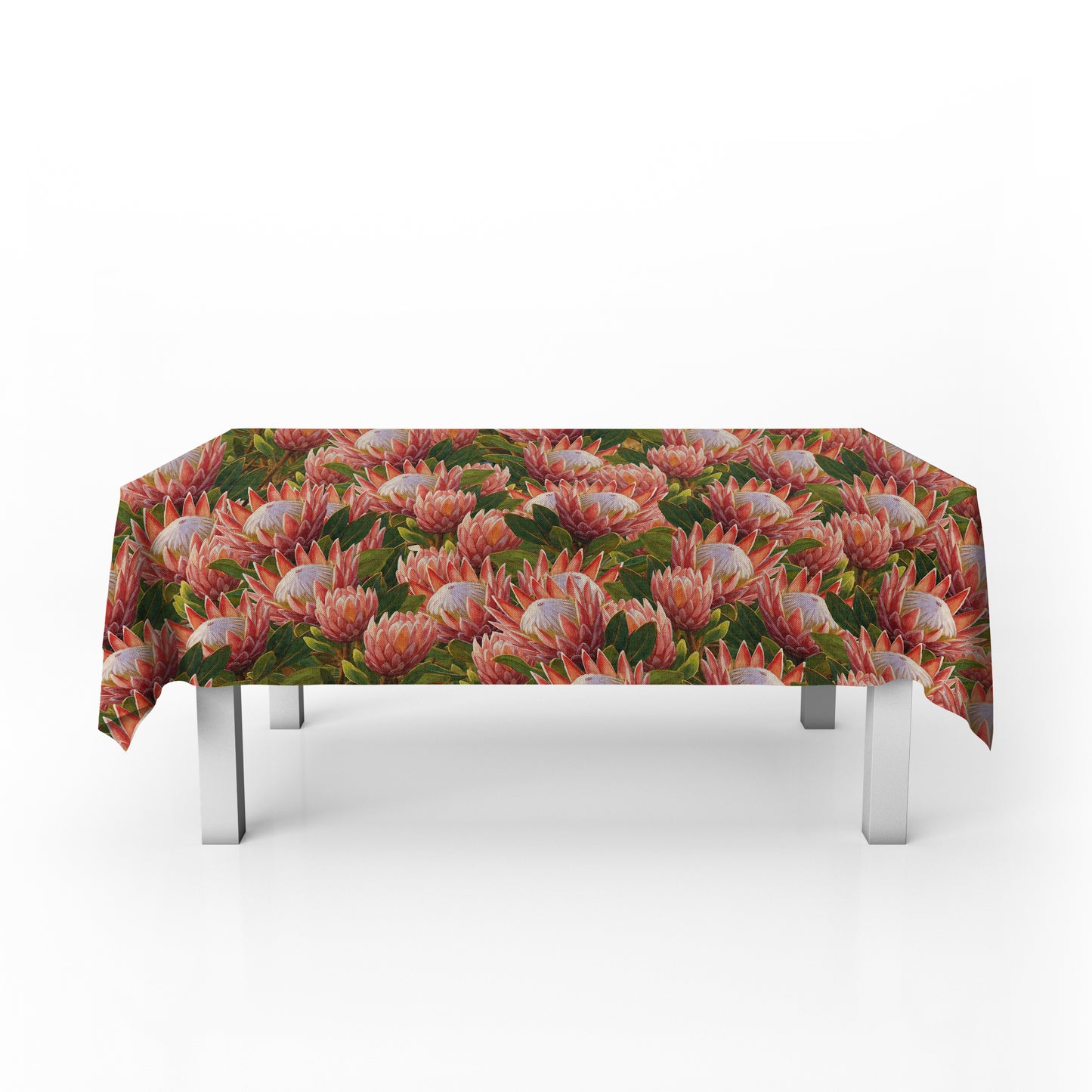 Pink Painted Proteas Rectangle Tablecloth