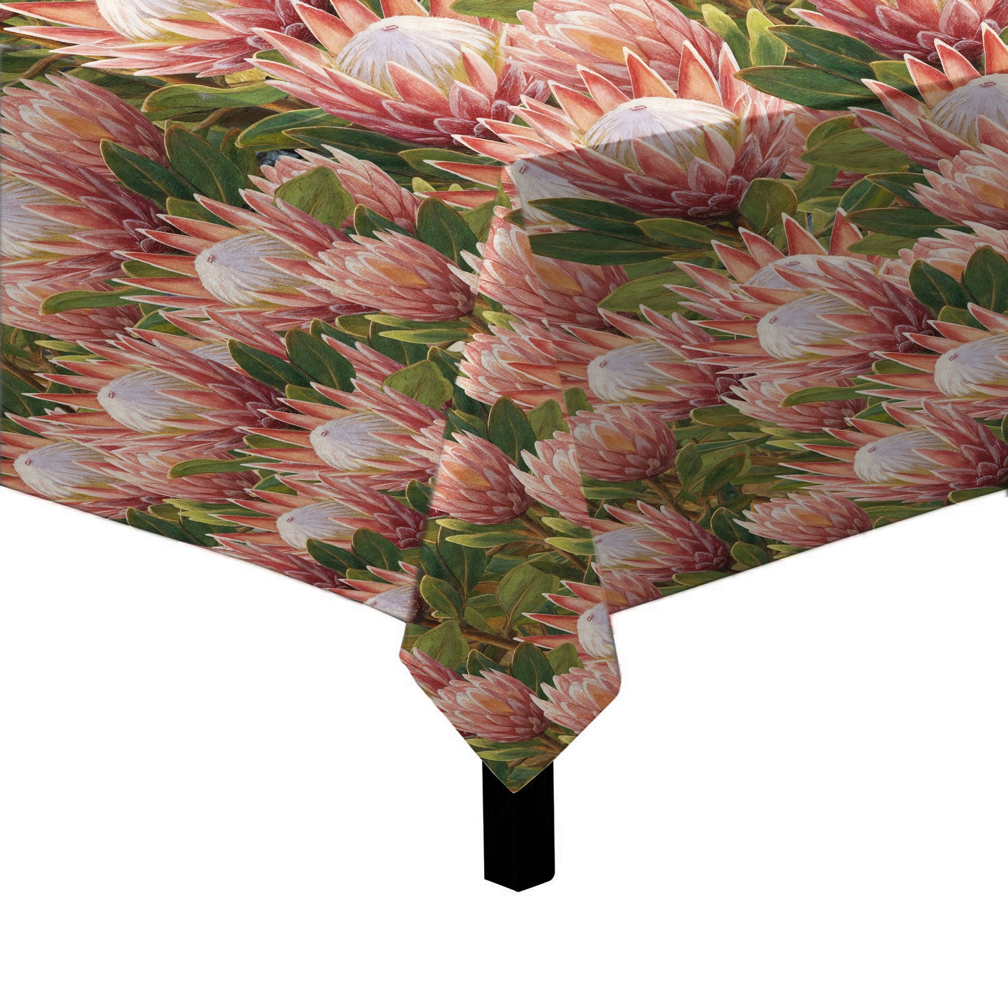 Pink Painted Proteas Square Tablecloth