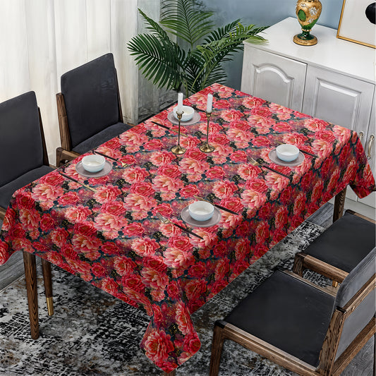 Pink Peony Bloom Rectangle Tablecloth