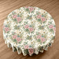 Pink Peony On Cream Round Tablecloth