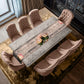 Pink Protea on Wood Table Runner