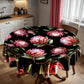 Pink Proteas on Black Round Tablecloth by Mark van Vuuren