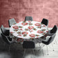 Pink Proteas on White Round Tablecloth by Mark van Vuuren
