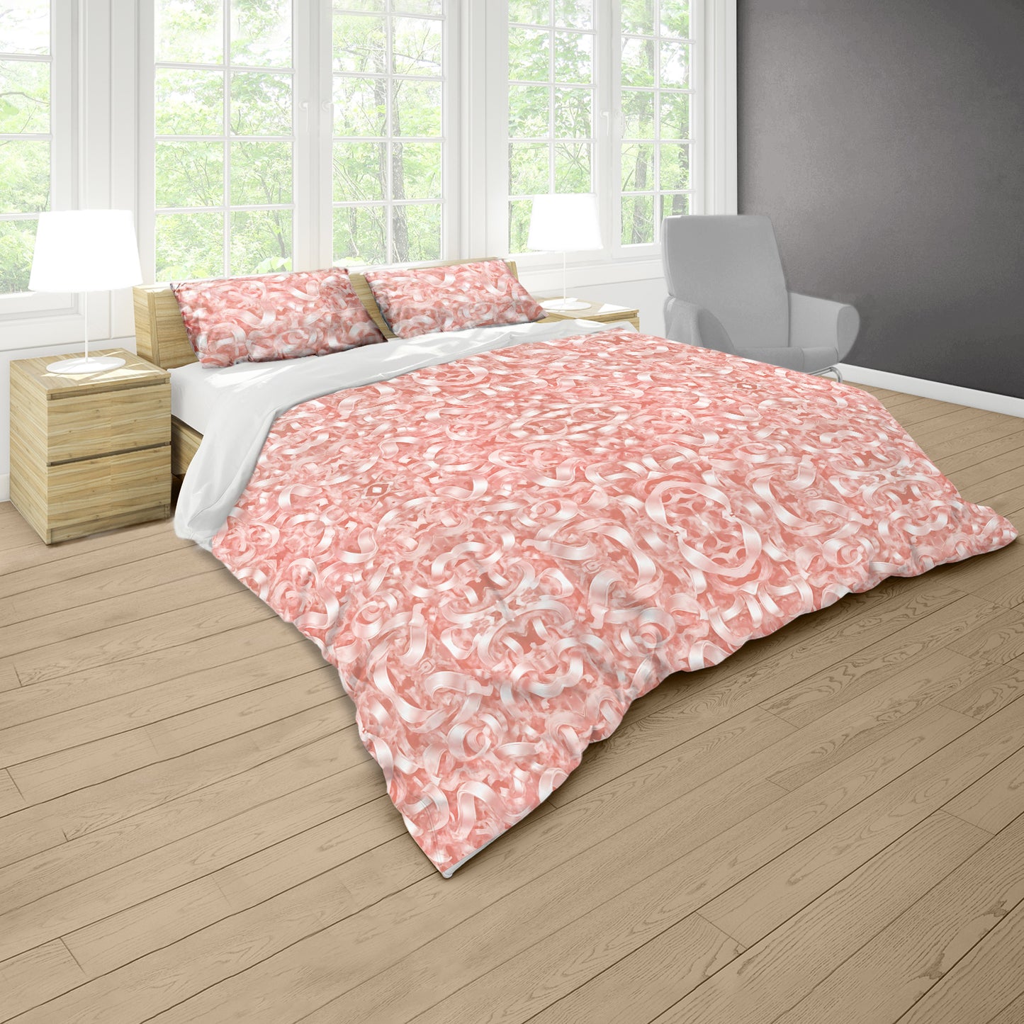 Pink Ribbons Duvet Cover Set