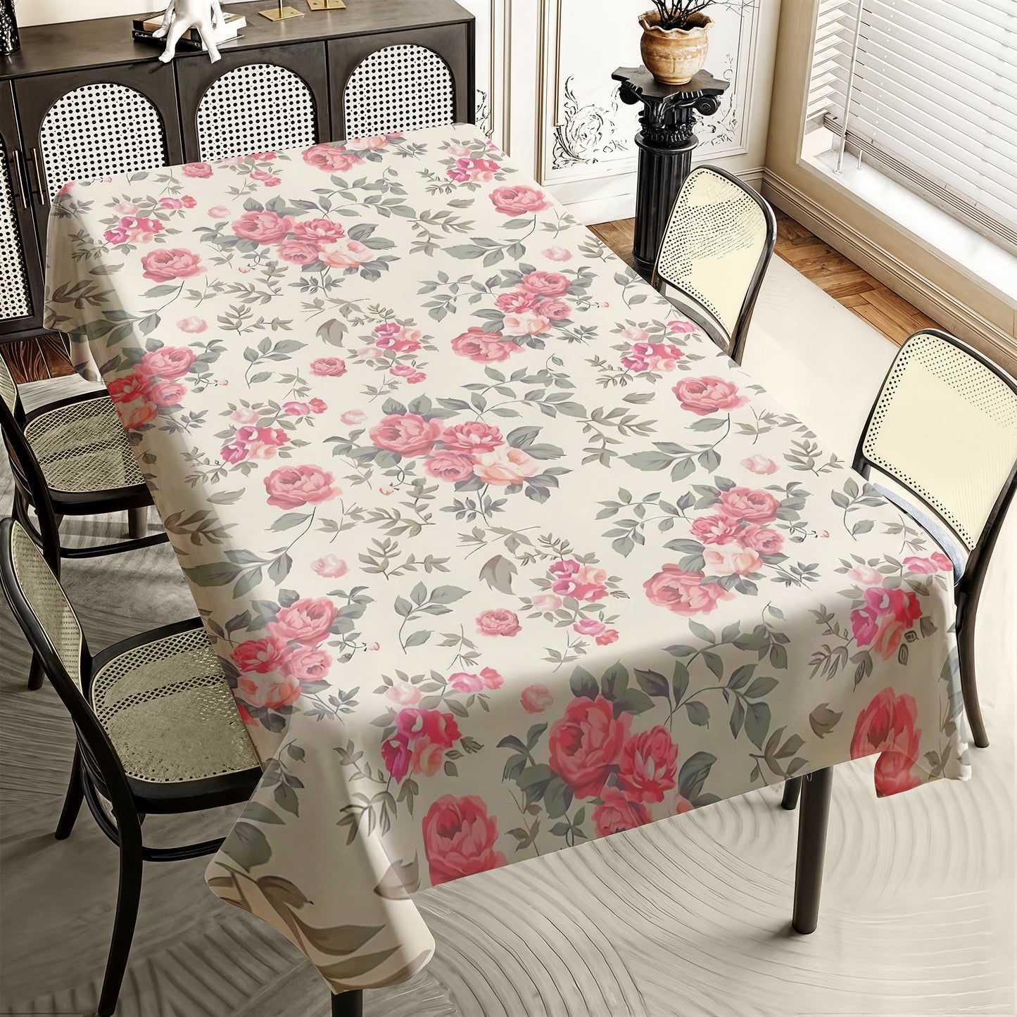 Pink Rose Bouquets Rectangle Tablecloth