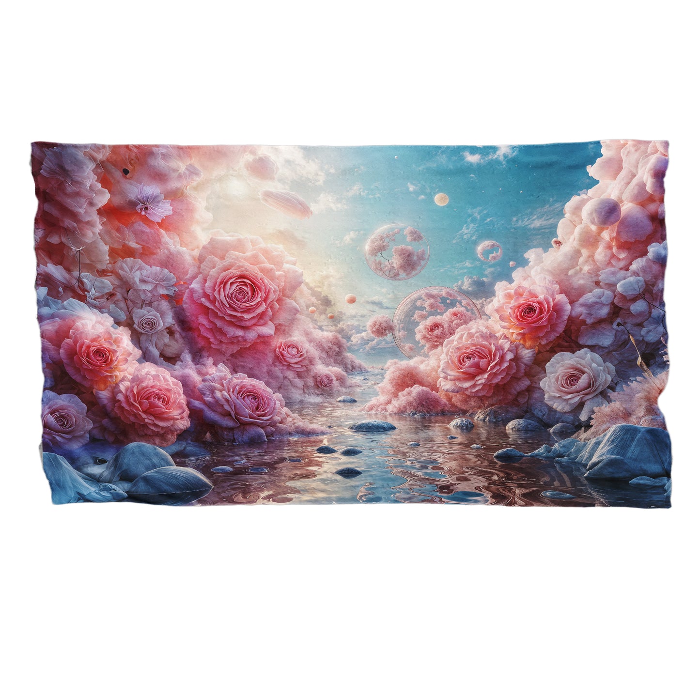 Pink Rose Bubbles Bed Throw