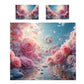 Pink Rose Bubbles Duvet Cover Set