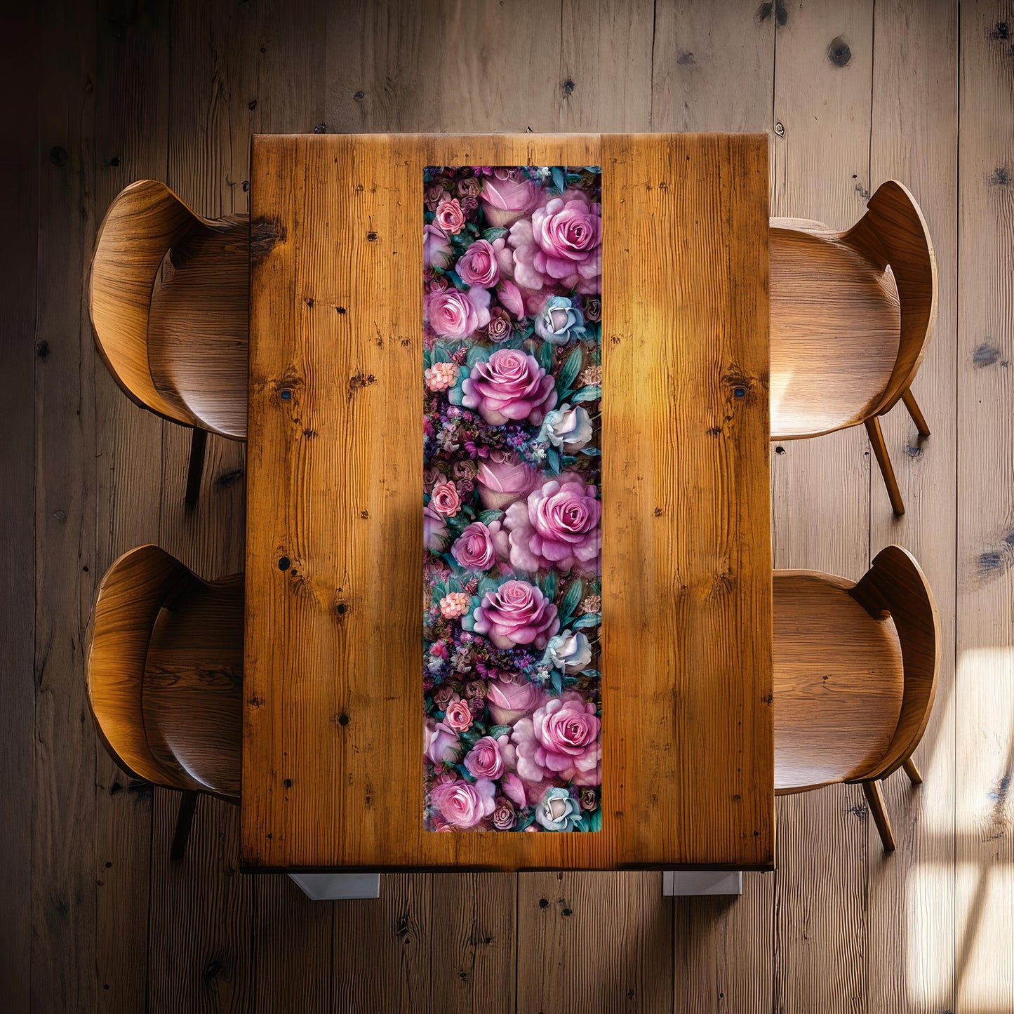Pink Roses Against The Wall 160cm Table Runner