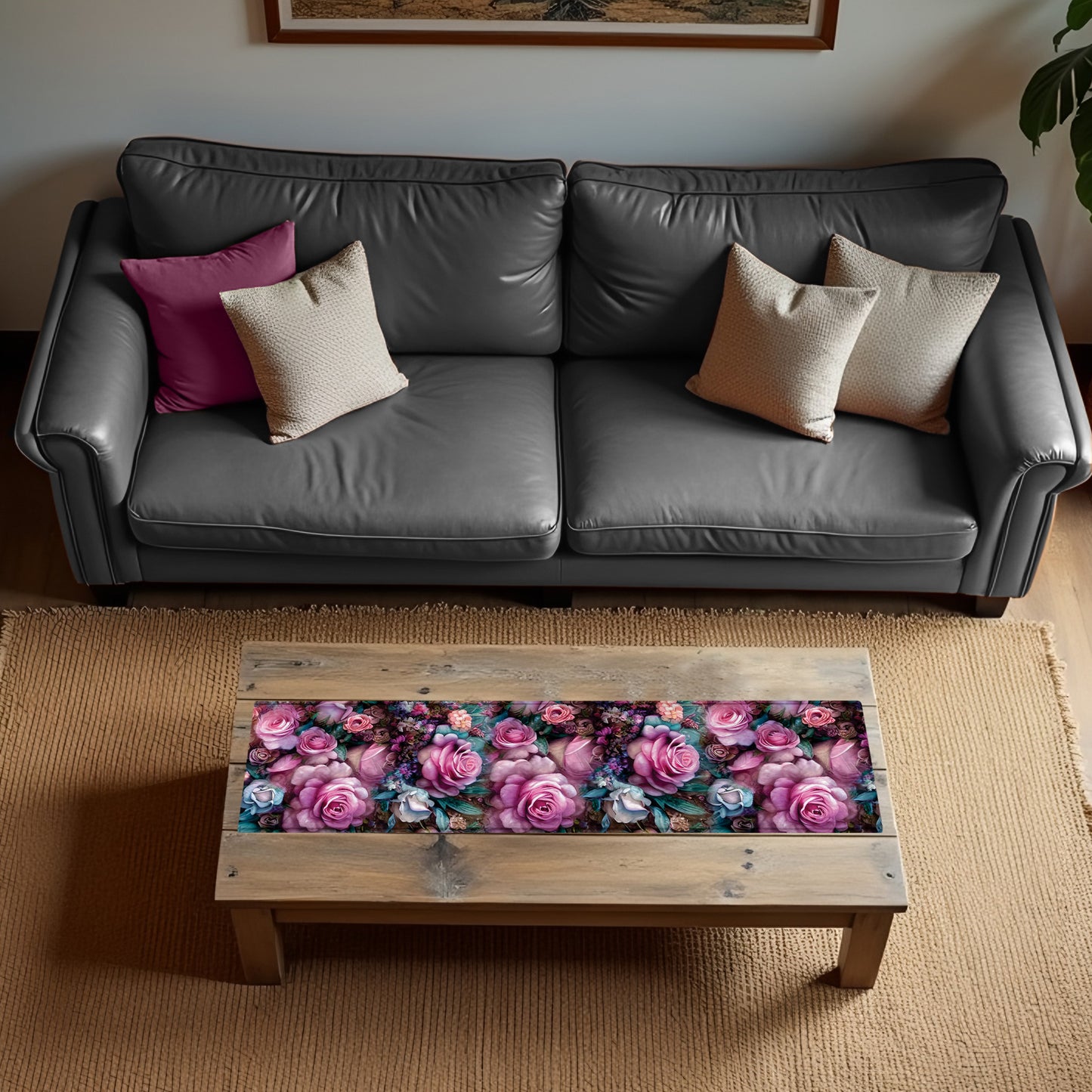 Pink Roses Against The Wall 160cm Table Runner